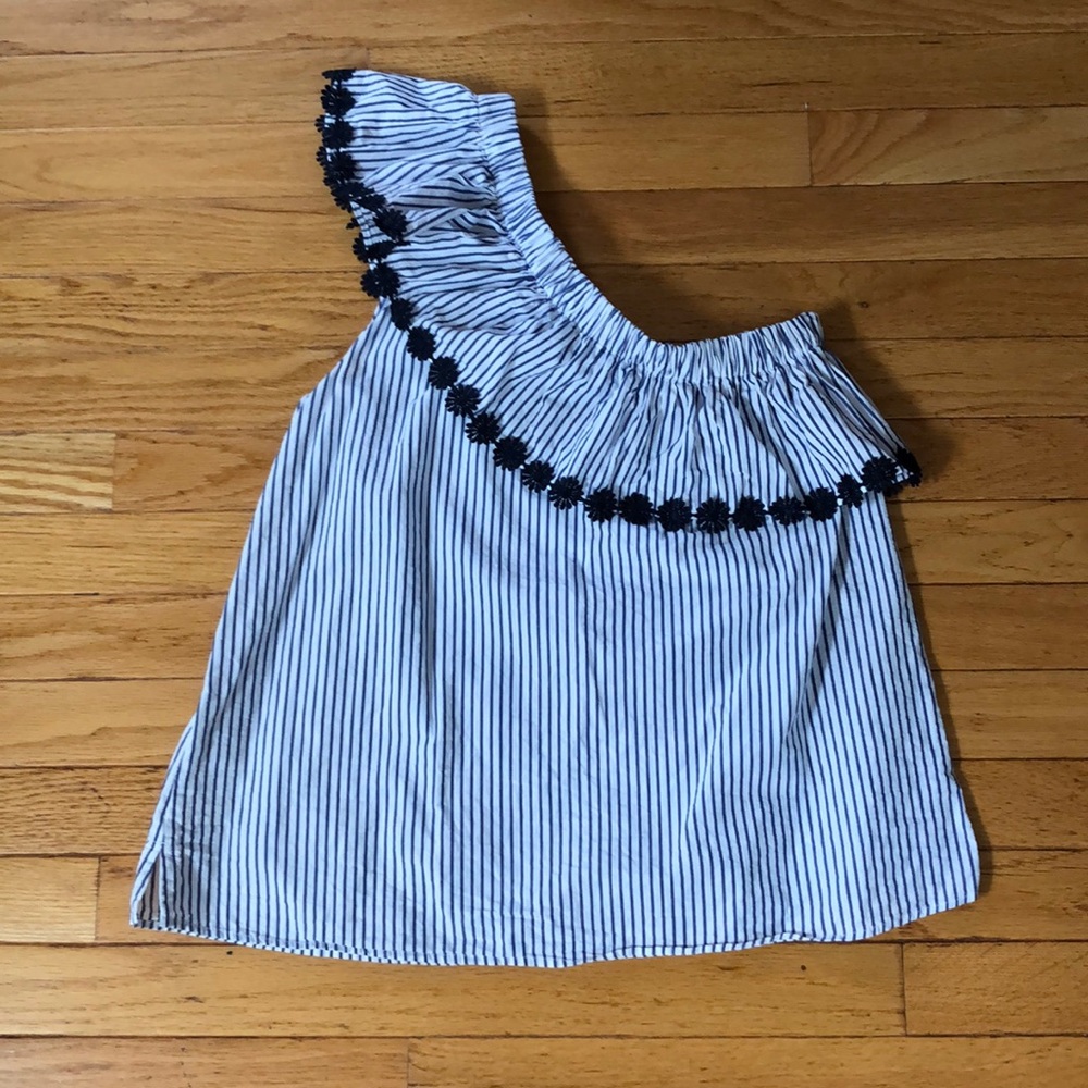 Loft one shoulder ruffle top